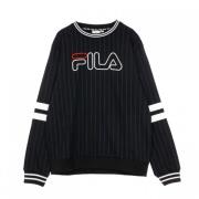 Fila Randig Sportig Crew Sweatshirt Black, Herr