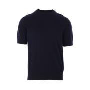 Ermenegildo Zegna Blå Bomull T-shirt med Ribbade Kanter Blue, Herr