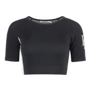 Rhude Logo Crop-top i Kontrasterande Färger Black, Dam