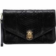 Claris Virot Svart Python Alicia Clutch Väska Black, Dam