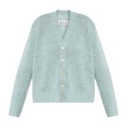 Maison Margiela Cardigan med logotyp Blue, Dam