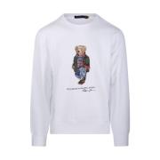 Ralph Lauren Bear Crewneck Sweatshirt White, Herr