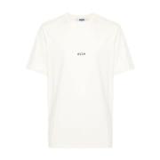 Msgm Logo Piccolo T-Shirt White, Herr