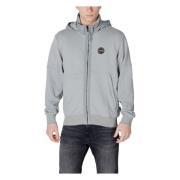 Napapijri Grå Zip-Up Huvtröja med Fickor Gray, Herr