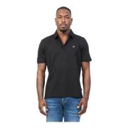 Hugo Boss Svart Polo T-shirt med Monogram Patch Black, Herr