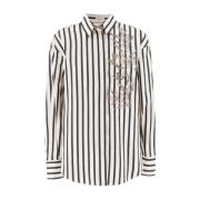 Brunello Cucinelli Regements Poplin Bomull-Siden Skjorta White, Dam