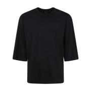 Thom Krom Svart Drop Skulder Tonal Sömn T-shirt Black, Herr