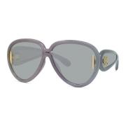 Loewe Holografisk Svart Pilot Solglasögon Gray, Dam