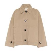 My Essential Wardrobe Kort jacka med oversized fickor Beige, Dam