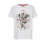 MOS MOSH Koi Karp Paljett T-shirt White, Dam