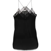 Zadig & Voltaire Svart Spets Kant Camisole Top Black, Dam