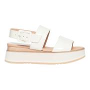 Paloma Barceló Beige Kilklack Sandaler Höj Stil White, Dam