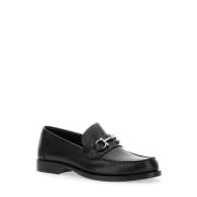 Salvatore Ferragamo Svarta Gancini Loafers i Läder Black, Herr