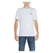 Emporio Armani EA7 Vit Bomull Crew Neck T-shirt White, Herr