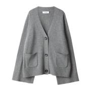 Stylein Grå Merino Cardigan med V-ringning Gray, Dam