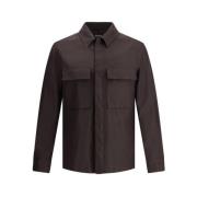 Ermenegildo Zegna Linneskjortjacka med fickor Black, Herr