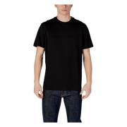 Armani Exchange Svart Bomull Rund Hals T-shirt Black, Herr