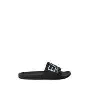 Emporio Armani EA7 Svarta Logo Slides Sandaler Black, Herr