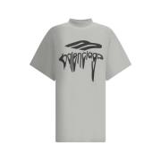 Balenciaga Monogram Crew Neck Bomull T-shirt White, Herr