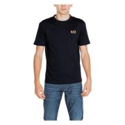 Emporio Armani EA7 Svart Bomull Kortärmad T-shirt Black, Herr