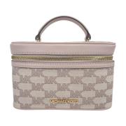 Michael Kors Jacquard Canvas Crossbody Bag Beige, Dam