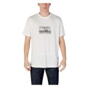 Armani Exchange Vit Tryckt T-shirt Kort Ärm White, Herr