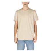 Calvin Klein Jeans Beige Tryckt Bomull Tee Avslappnad Passform Beige, ...