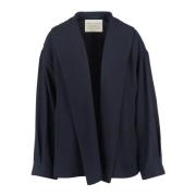 Alessia Santi Twill Jacka med Shawl Krage Blue, Dam