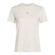 Calvin Klein Jeans Beige Rund Hals T-shirt Beige, Dam