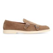 Doucal's Suede Monk-Strap Skor Beige, Herr