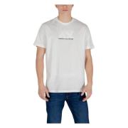 Armani Exchange Beige bomulls-T-shirt med korta ärmar White, Herr