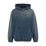 Diesel Blå Boxt-Hood Hoodie med D Logo Blue, Herr