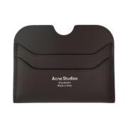 Acne Studios Svart Läder Korthållare Plånbok Black, Herr