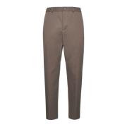 Herno Straight Leg Twill Trousers Gray, Herr