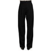 Max Mara Studio Svarta Flytande Cady Byxor Black, Dam