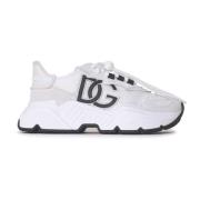 Dolce & Gabbana Vita Sneakers med Nylon och Mocka Detaljer White, Dam