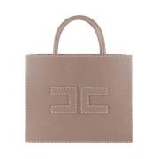 Elisabetta Franchi Grå Syntetisk Läder Toteväska Beige, Dam