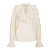 RUE de FEMME Nadia Blus med romantiska volanger White, Dam