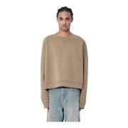 ENTIRE STUDIOS Bomullsfleece Crewneck Sweatshirt Brown, Herr