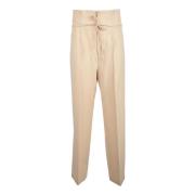 Erika Cavallini Elegant Ullblandade Byxor Beige, Dam