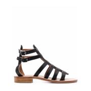 K.JACQUES Flat Sandals Black, Dam