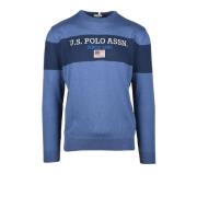 U.S. Polo Assn. Ullblandning Stickad Tröja Blue, Herr