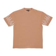 VISION OF SUPER Flame Broderi Tee Terrakotta T-Shirt Orange, Herr