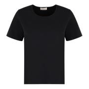 P.A.R.O.S.H. Räfflad Stickad T-shirt Black, Dam