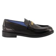 Versace Svart läder slip-on mockasiner Black, Herr