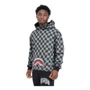 SPRAYGROUND Grå Hajar Tryck Hoodie Gray, Herr