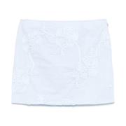 ROTATE Birger Christensen Cotton Mini Skirt Skyway Blue, Dam