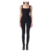 MISBHV Monogram Square Neck Jumpsuit Black, Dam