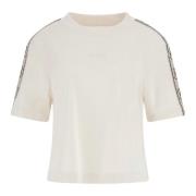 Guess Britney Crop Tee Bomull T-shirt Beige, Dam