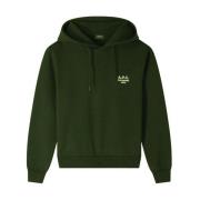 A.P.C. Ekologisk Fleece Hoodie Rue Madame Green, Herr